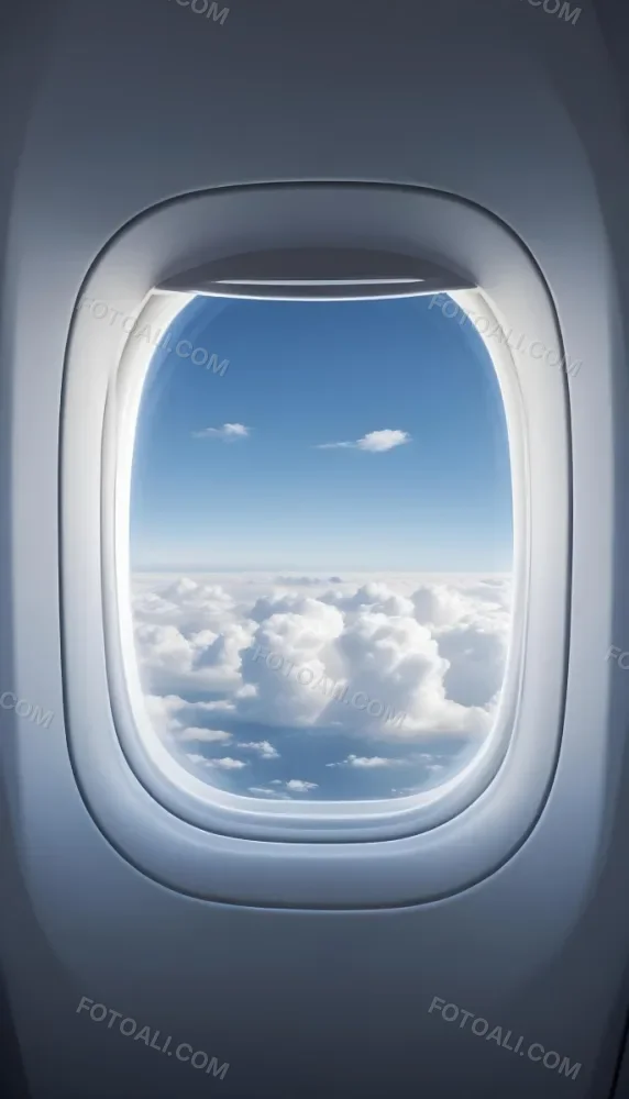 View Of Clouds And Sky Through An Airplane Window 24 D0da