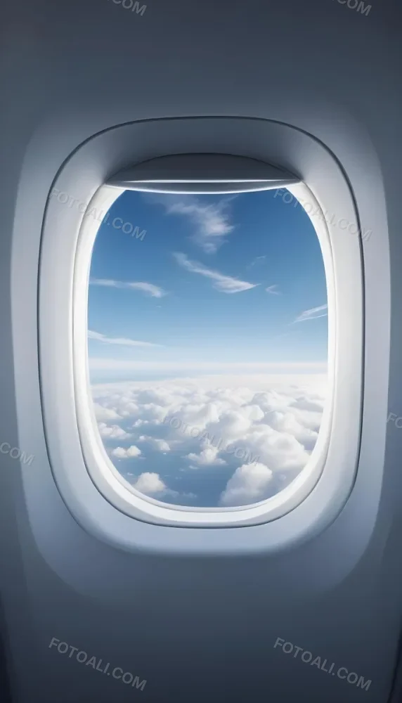 View Of Clouds And Sky Through An Airplane Window 3 4d4f