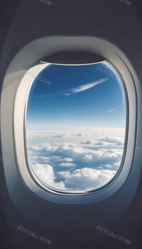 View Of Clouds And Sky Through An Airplane Window 4 70bb