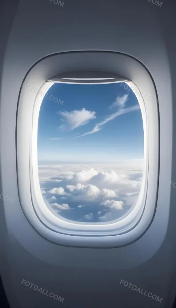 View Of Clouds And Sky Through An Airplane Window 5 B127