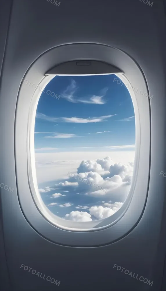 View Of Clouds And Sky Through An Airplane Window 8 020a
