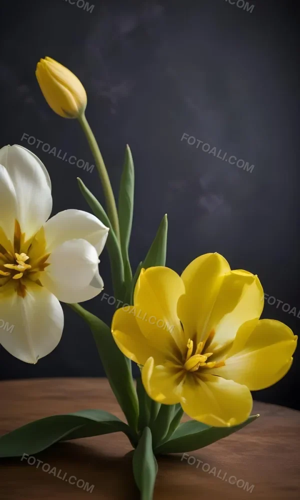 Vwhite And Yellow Tulips Against A Dark Backgroundwhite And Yellow Tulips Against A Dark Backgroundwhite And Yellow Tulips Against A Dark Backgroundwhite And Yellow Tulips Against A Dark Backgroundwhite And Yellow Tu 10 3a09