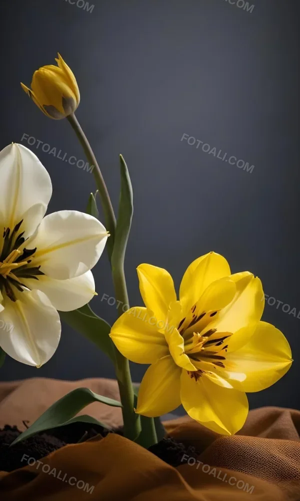 Vwhite And Yellow Tulips Against A Dark Backgroundwhite And Yellow Tulips Against A Dark Backgroundwhite And Yellow Tulips Against A Dark Backgroundwhite And Yellow Tulips Against A Dark Backgroundwhite And Yellow Tu 9 1a28