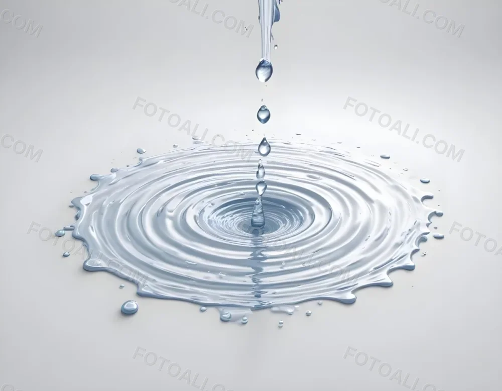 Water Drops Falling Into A Pool Of Water Creating Ripples Isolated On A White Background Clean And Minimalist High Resolution 11 E330