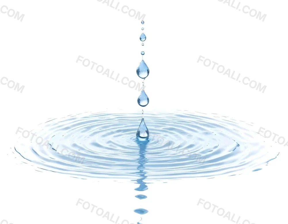 Water Drops Falling Into A Pool Of Water Creating Ripples Isolated On A White Background Clean And Minimalist High Resolution 12 9794