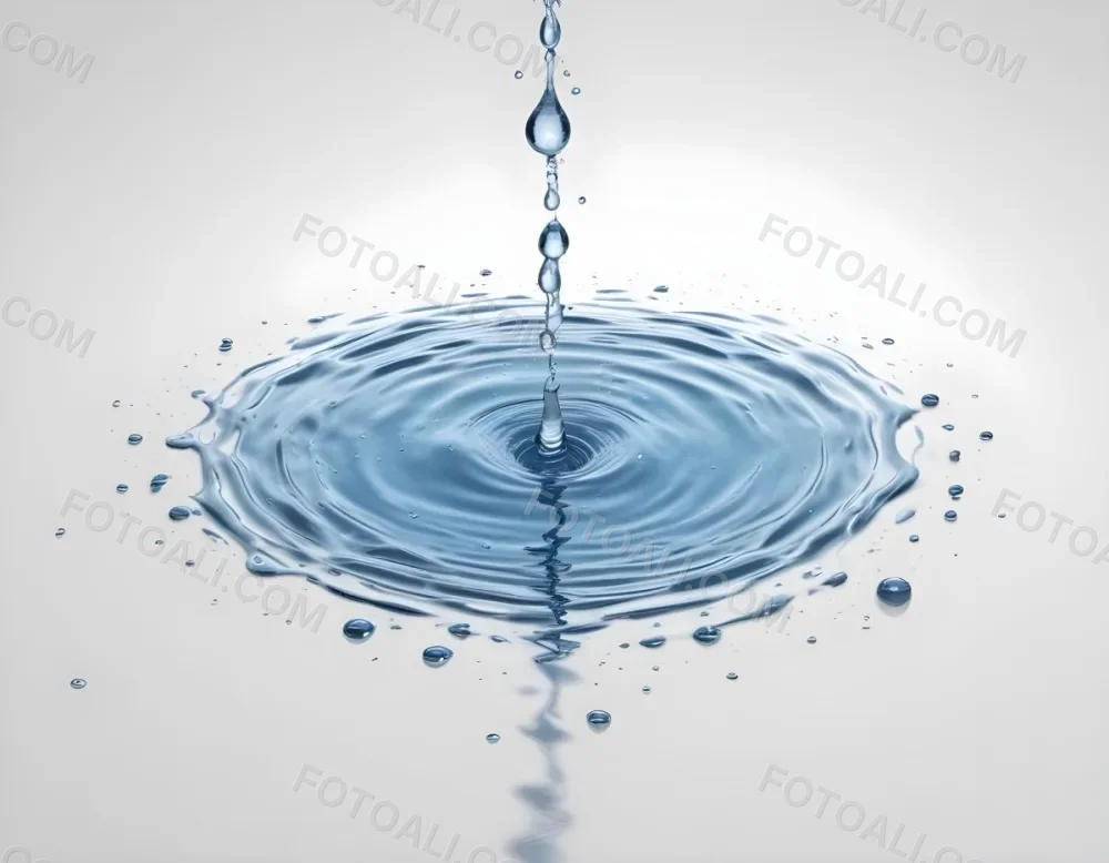 Water Drops Falling Into A Pool Of Water Creating Ripples Isolated On A White Background Clean And Minimalist High Resolution 13 07bd