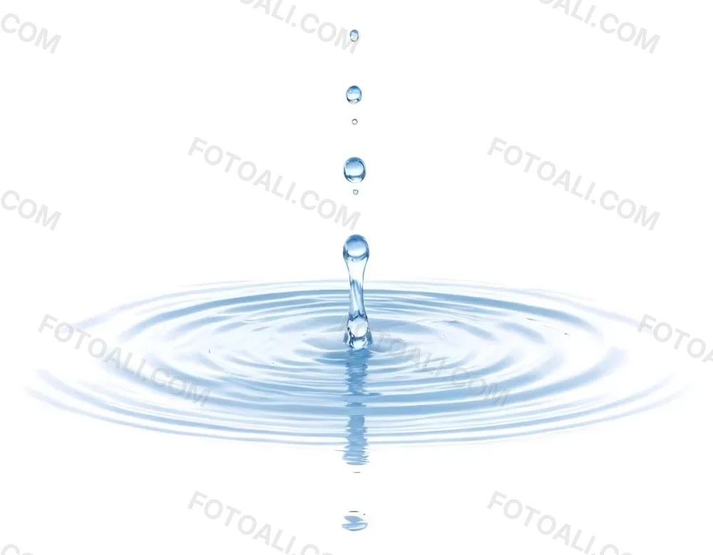 Water Drops Falling Into A Pool Of Water Creating Ripples Isolated On A White Background Clean And Minimalist High Resolution 14 F206