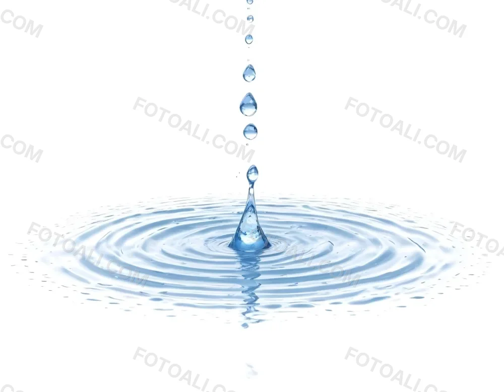 Water Drops Falling Into A Pool Of Water Creating Ripples Isolated On A White Background Clean And Minimalist High Resolution 17 Feef