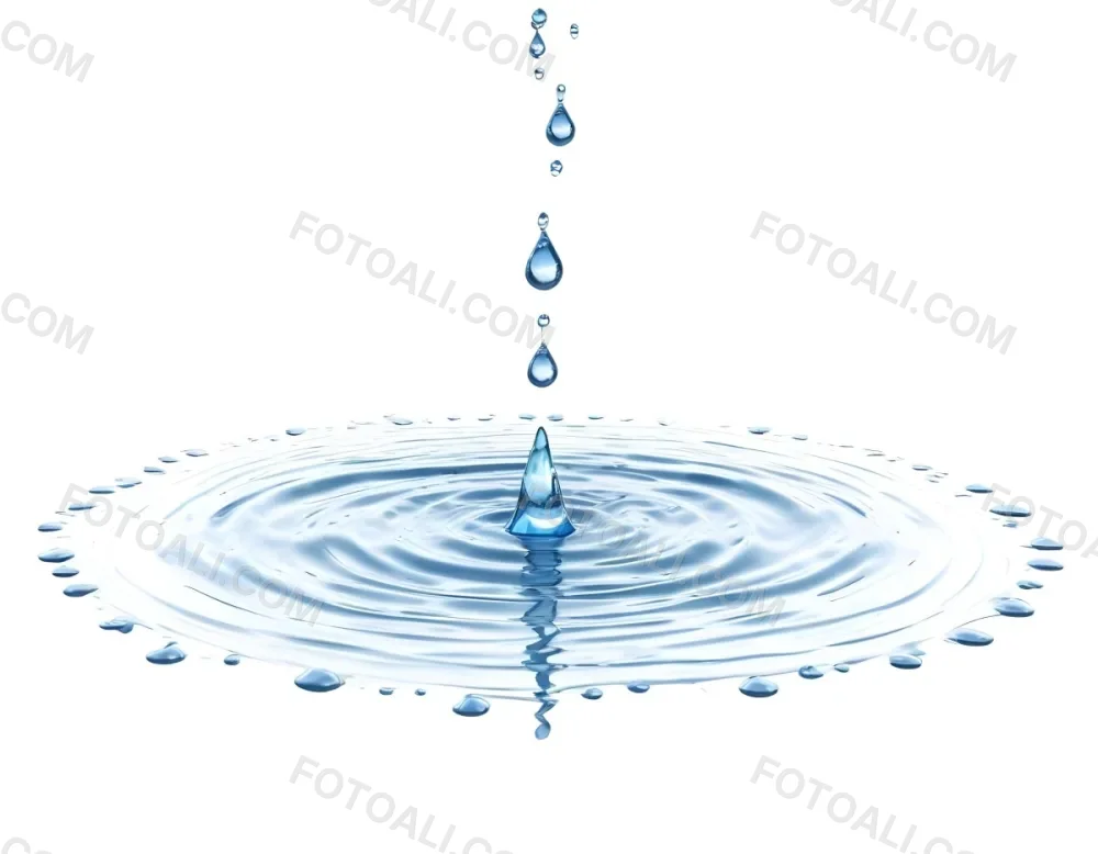 Water Drops Falling Into A Pool Of Water Creating Ripples Isolated On A White Background Clean And Minimalist High Resolution 18 191a