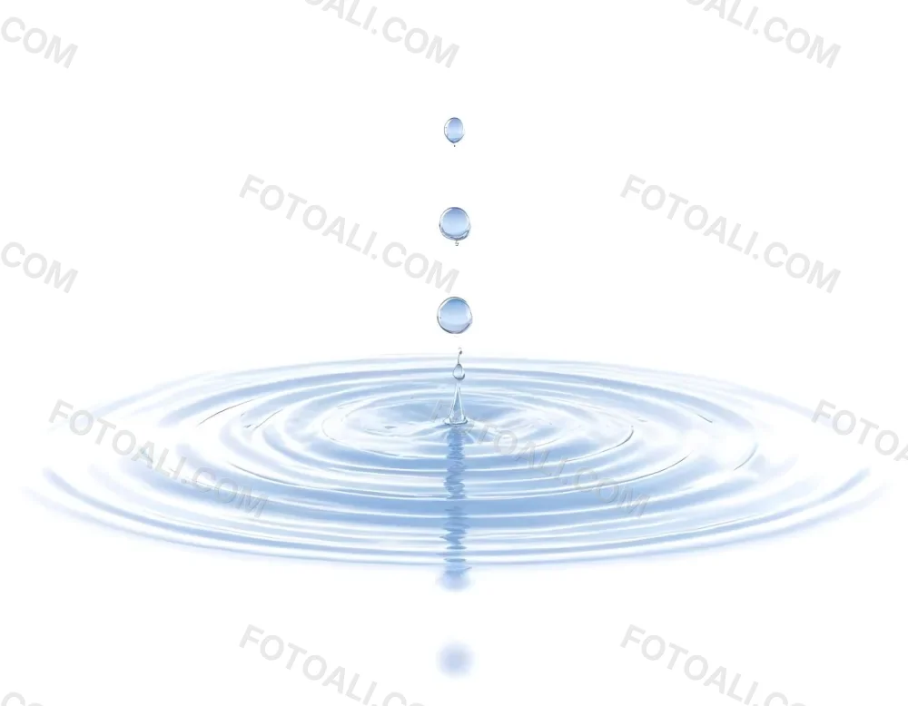 Water Drops Falling Into A Pool Of Water Creating Ripples Isolated On A White Background Clean And Minimalist High Resolution 20 29ee