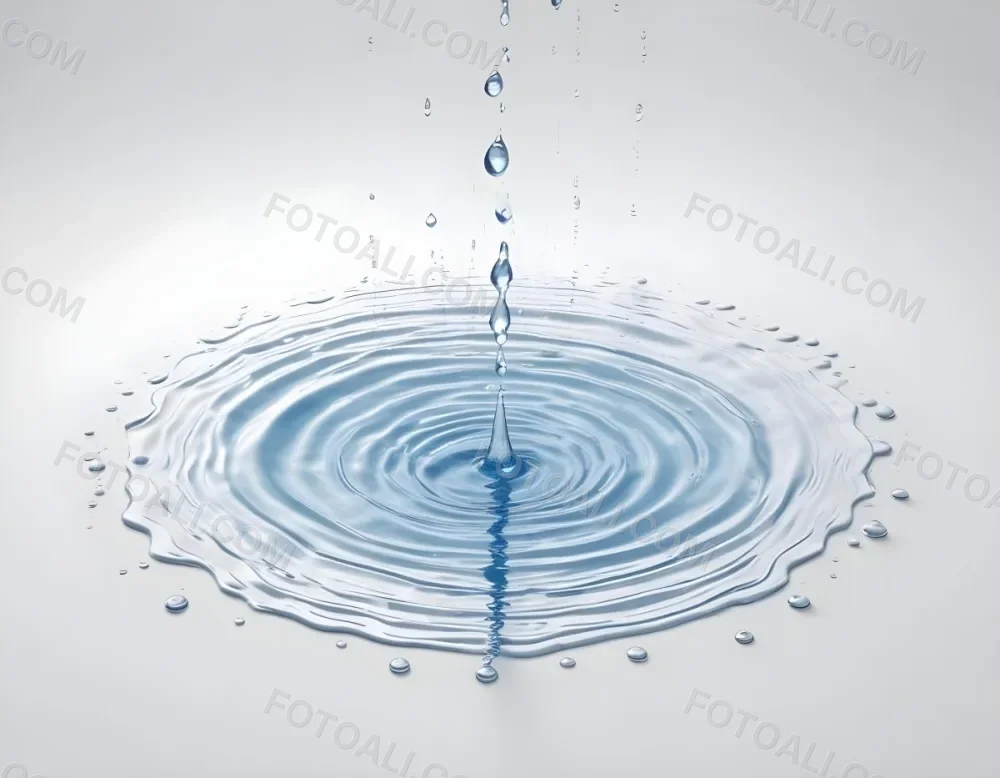 Water Drops Falling Into A Pool Of Water Creating Ripples Isolated On A White Background Clean And Minimalist High Resolution 5 75ca