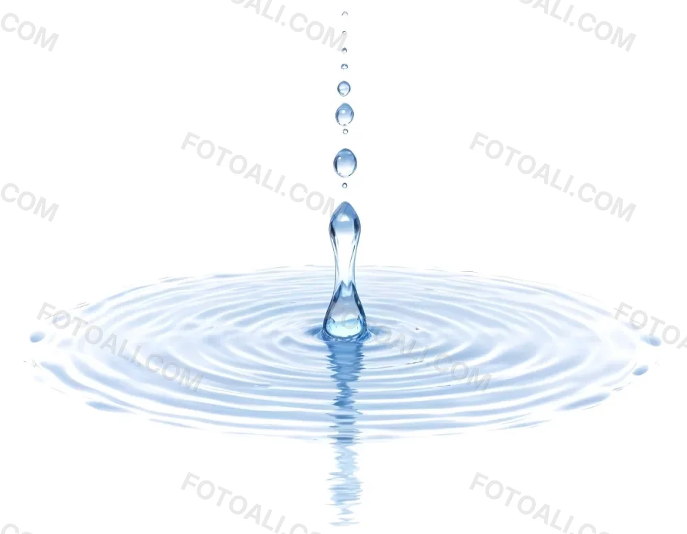 Water Drops Falling Into A Pool Of Water Creating Ripples Isolated On A White Background Clean And Minimalist High Resolution 8 F5dc