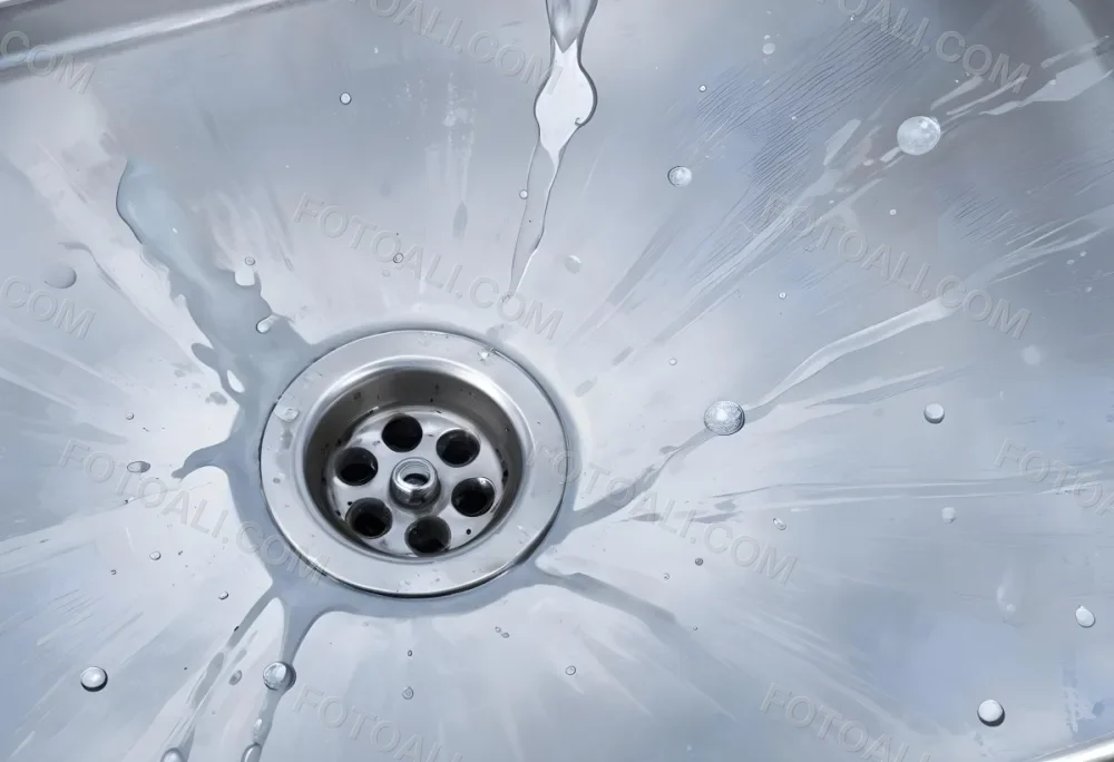Water Running Down A Metal Sink Drain The Water Is Clear And Has Bubbles The Sink Is Made Of Stainless Steel 10 7671
