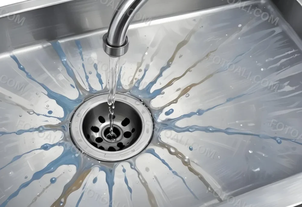 Water Running Down A Metal Sink Drain The Water Is Clear And Has Bubbles The Sink Is Made Of Stainless Steel 15 E0ad