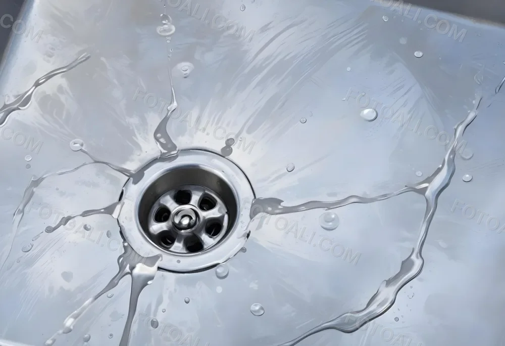 Water Running Down A Metal Sink Drain The Water Is Clear And Has Bubbles The Sink Is Made Of Stainless Steel 20 Ed20