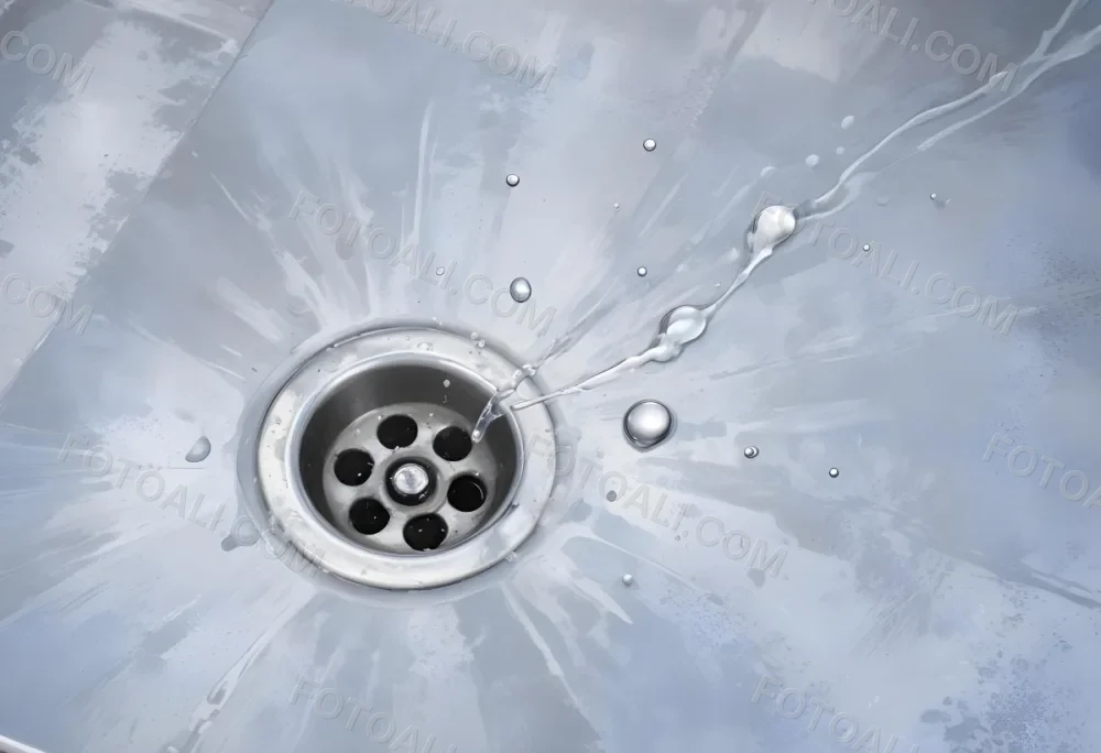 Water Running Down A Metal Sink Drain The Water Is Clear And Has Bubbles The Sink Is Made Of Stainless Steel 26 5724