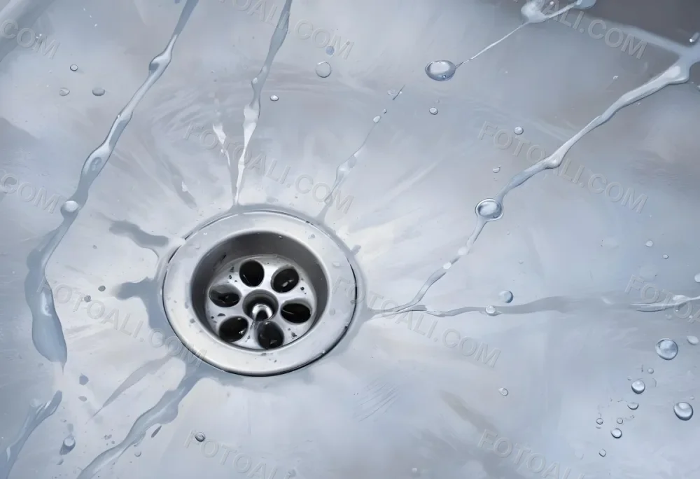 Water Running Down A Metal Sink Drain The Water Is Clear And Has Bubbles The Sink Is Made Of Stainless Steel 3 E08d