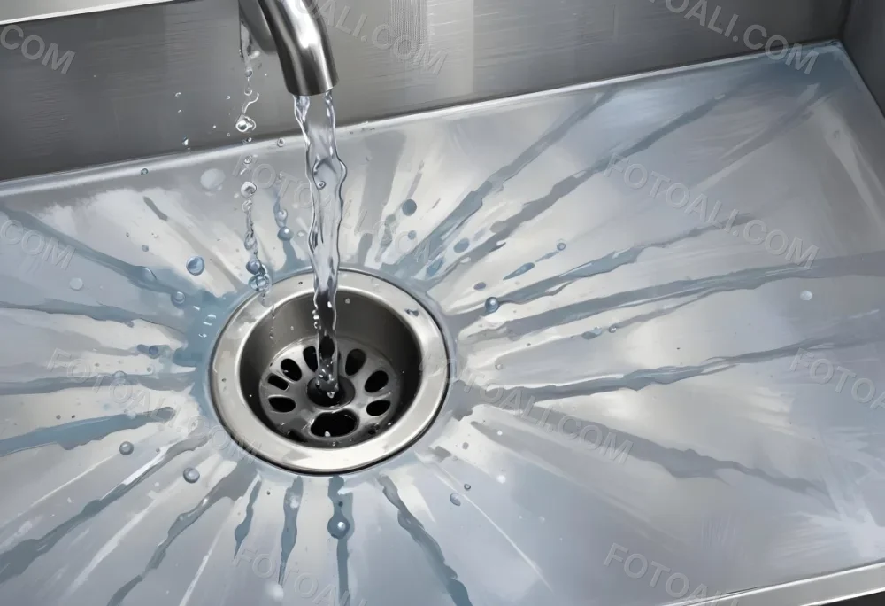 Water Running Down A Metal Sink Drain The Water Is Clear And Has Bubbles The Sink Is Made Of Stainless Steel 9 Fa89