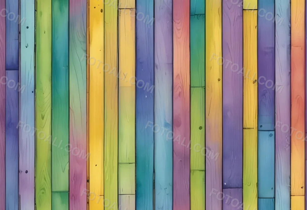 Watercolor Painting Colorful Wooden Planks In A Ra 141 9dfc