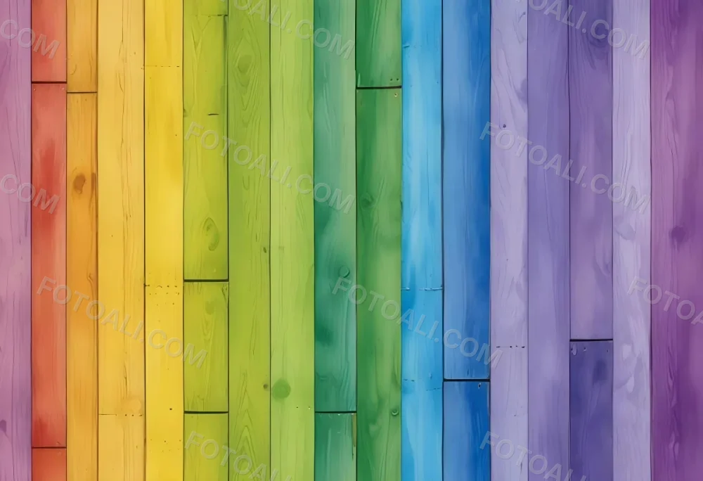 Watercolor Painting Colorful Wooden Planks In A Ra 161 D748