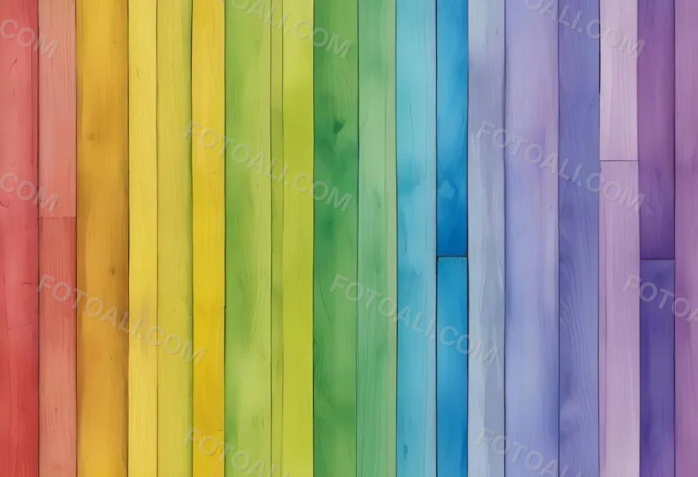 Watercolor Painting Colorful Wooden Planks In A Ra 176 6d2c