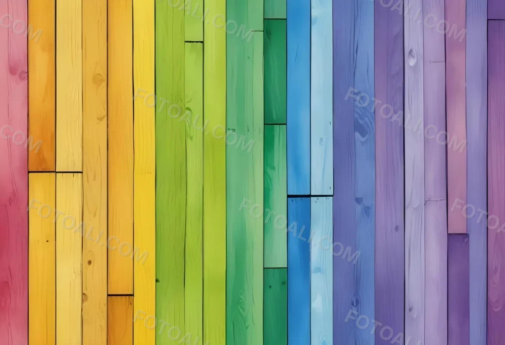 Watercolor Painting Colorful Wooden Planks In A Ra 178 2b02