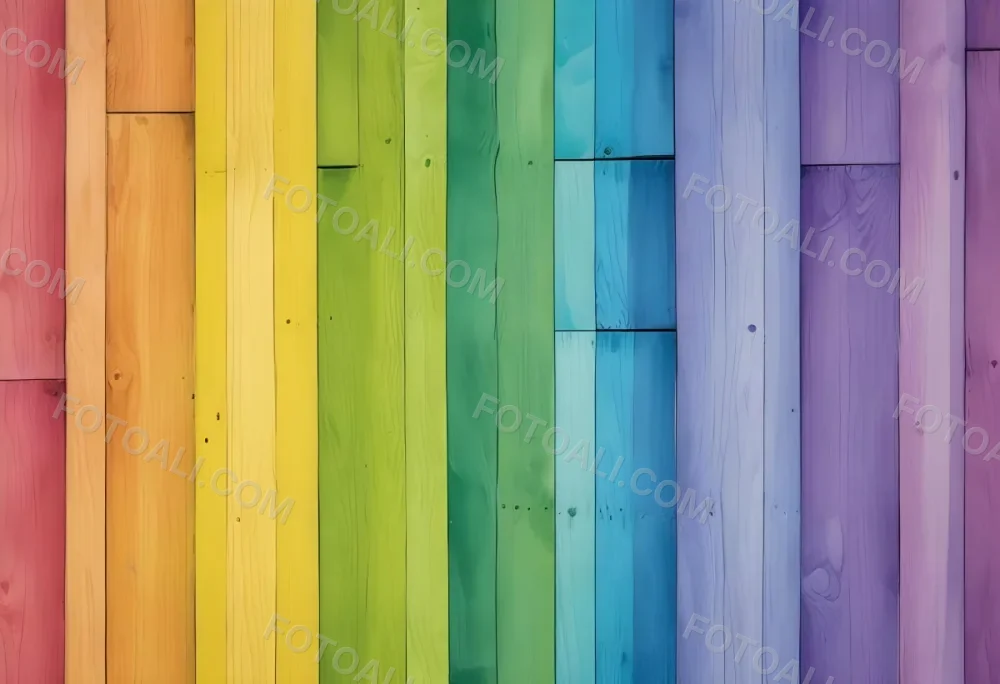 Watercolor Painting Colorful Wooden Planks In A Ra 183 2e77