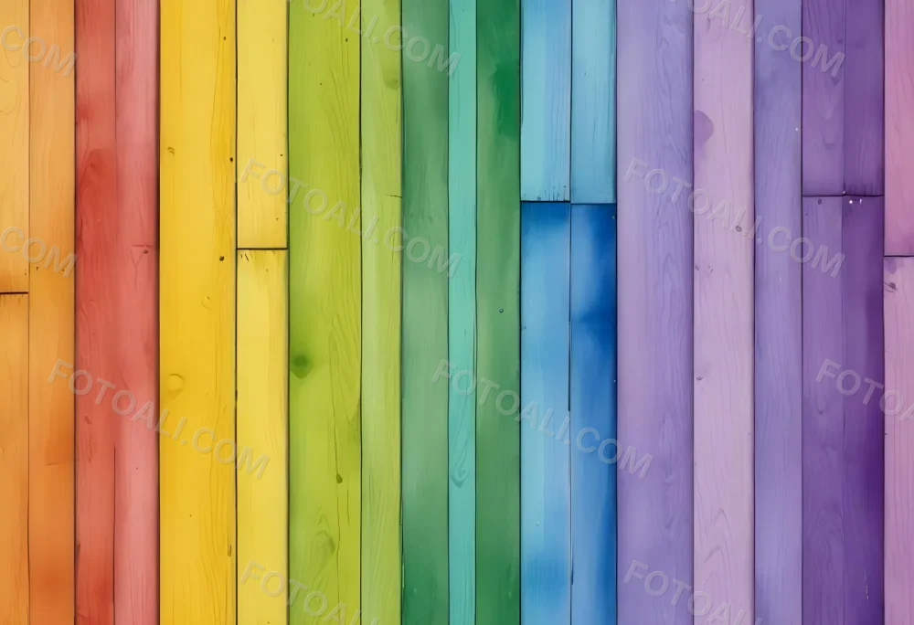 Watercolor Painting Colorful Wooden Planks In A Ra 2 5258