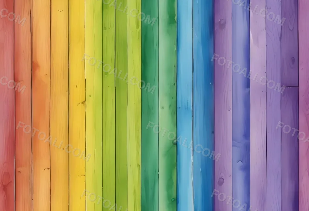 Watercolor Painting Colorful Wooden Planks In A Ra 98 Aa38