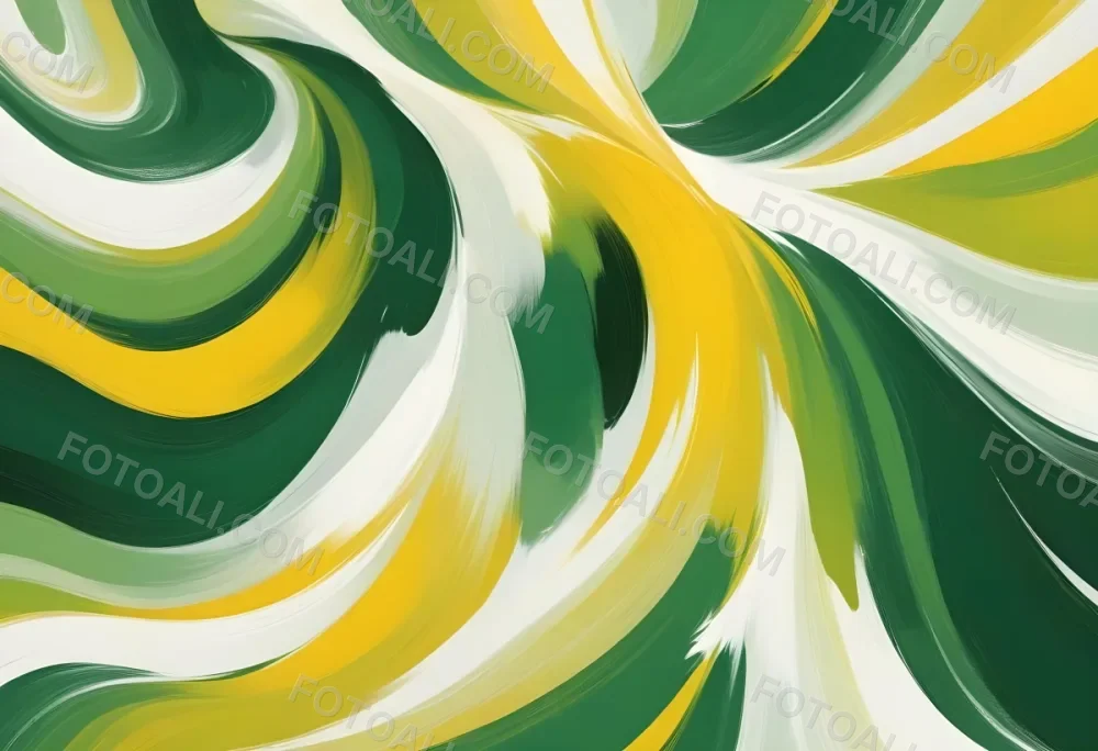 Watercolor Painting Flowing Abstract Waves Of Yellow Green And White Colors Creating A Dynamic And Vibrant Composition Creative Detailed Brush Stroke Minimal Spalsh 43 Fc8d