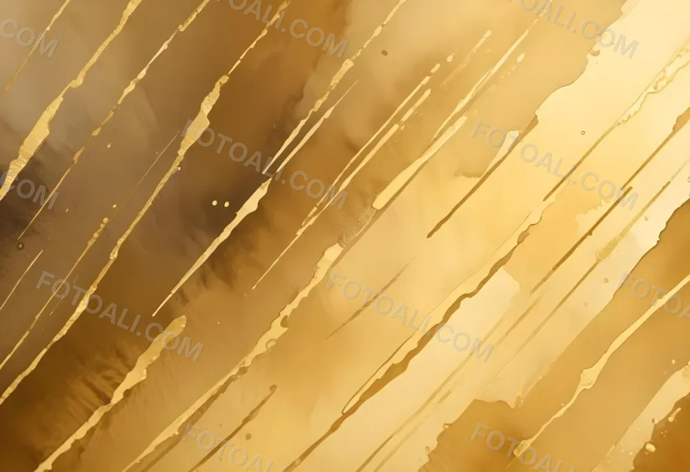 Watercolor Painting Golden Metallic Surface With Diagonal Lines And Reflections Creative Detailed Brush Stroke Minimal Spalsh 7 A112