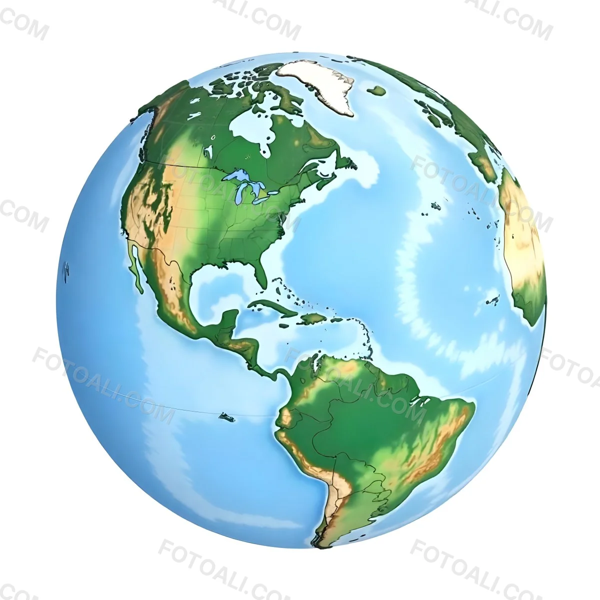 Watercolor Painting Of Planet Earth With Blue Continents And Green Oceans The Americas Are In The Center Isolated On White Background 31 80c8