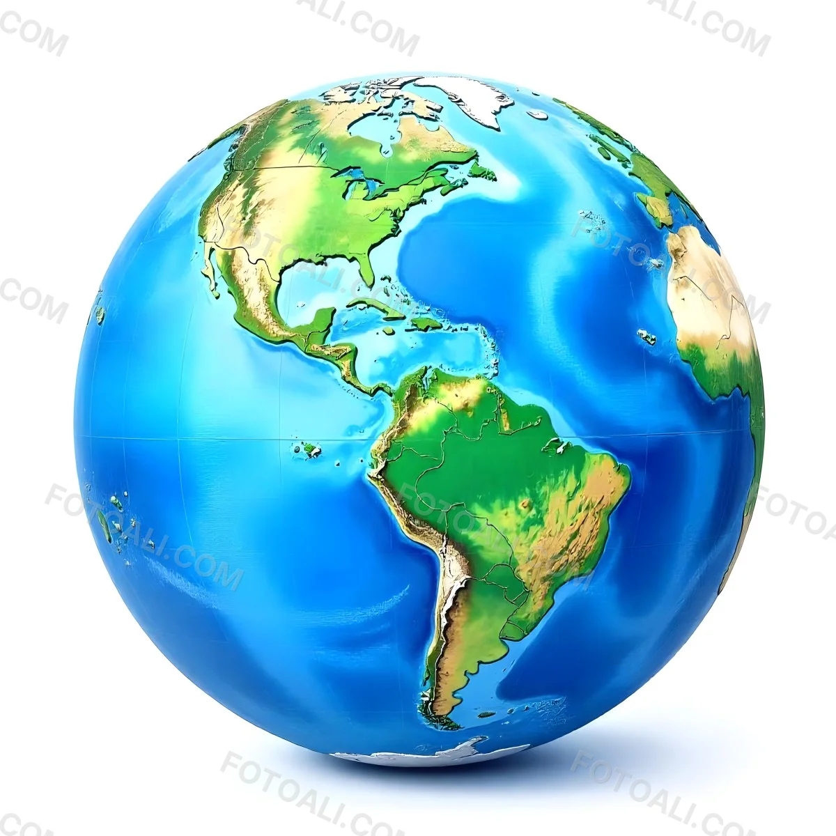 Watercolor Painting Of Planet Earth With Blue Continents And Green Oceans The Americas Are In The Center Isolated On White Background 8 B3fd