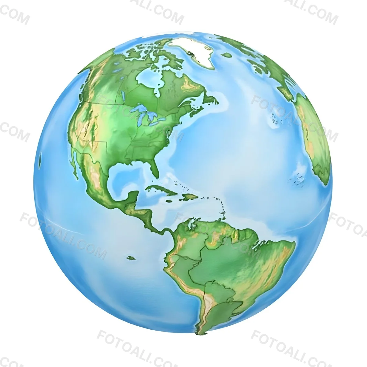 Watercolor Painting Of Planet Earth With Blue Continents And Green Oceans The Americas Are In The Center Isolated On White Background 9 E2ff