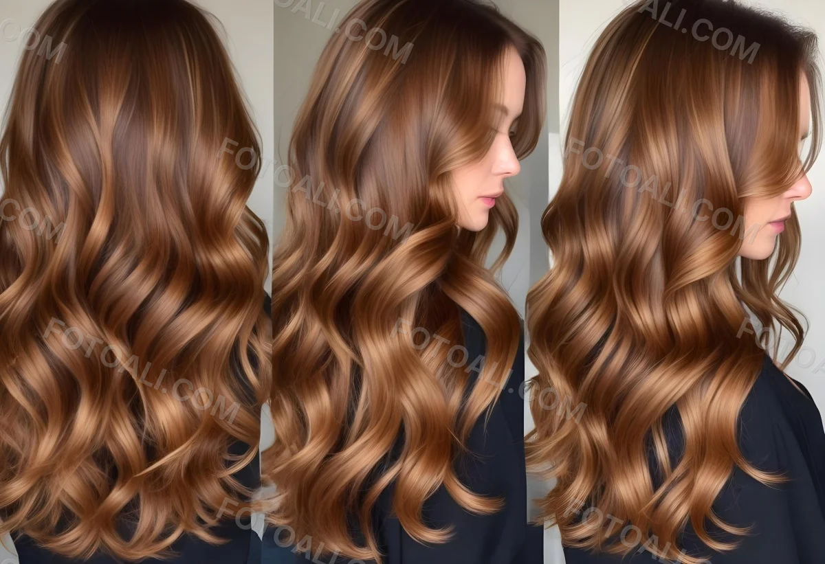 Wavy Golden Brown Hair With A Shiny Healthy Appearance 11 090d