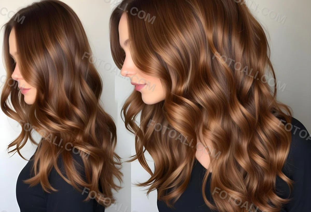 Wavy Golden Brown Hair With A Shiny Healthy Appearance 18 7e45