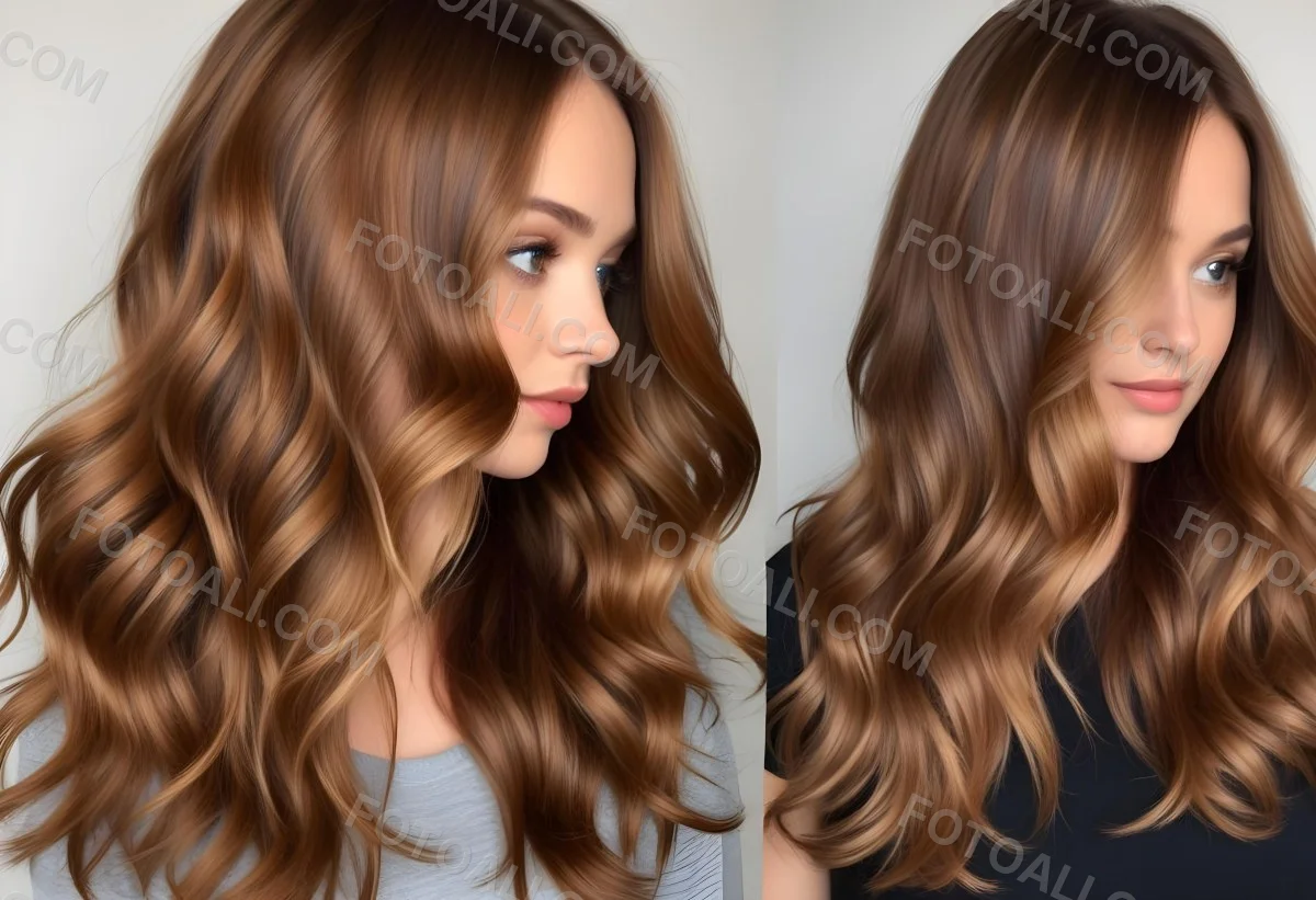 Wavy Golden Brown Hair With A Shiny Healthy Appearance 21 Bdf0