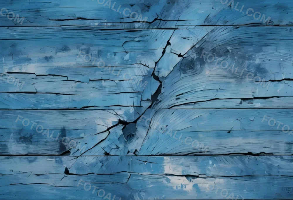 Weathered Blue Wooden Surface With Visible Cracks And Scratches Creating An Abstract Textured Pattern 3 F64b