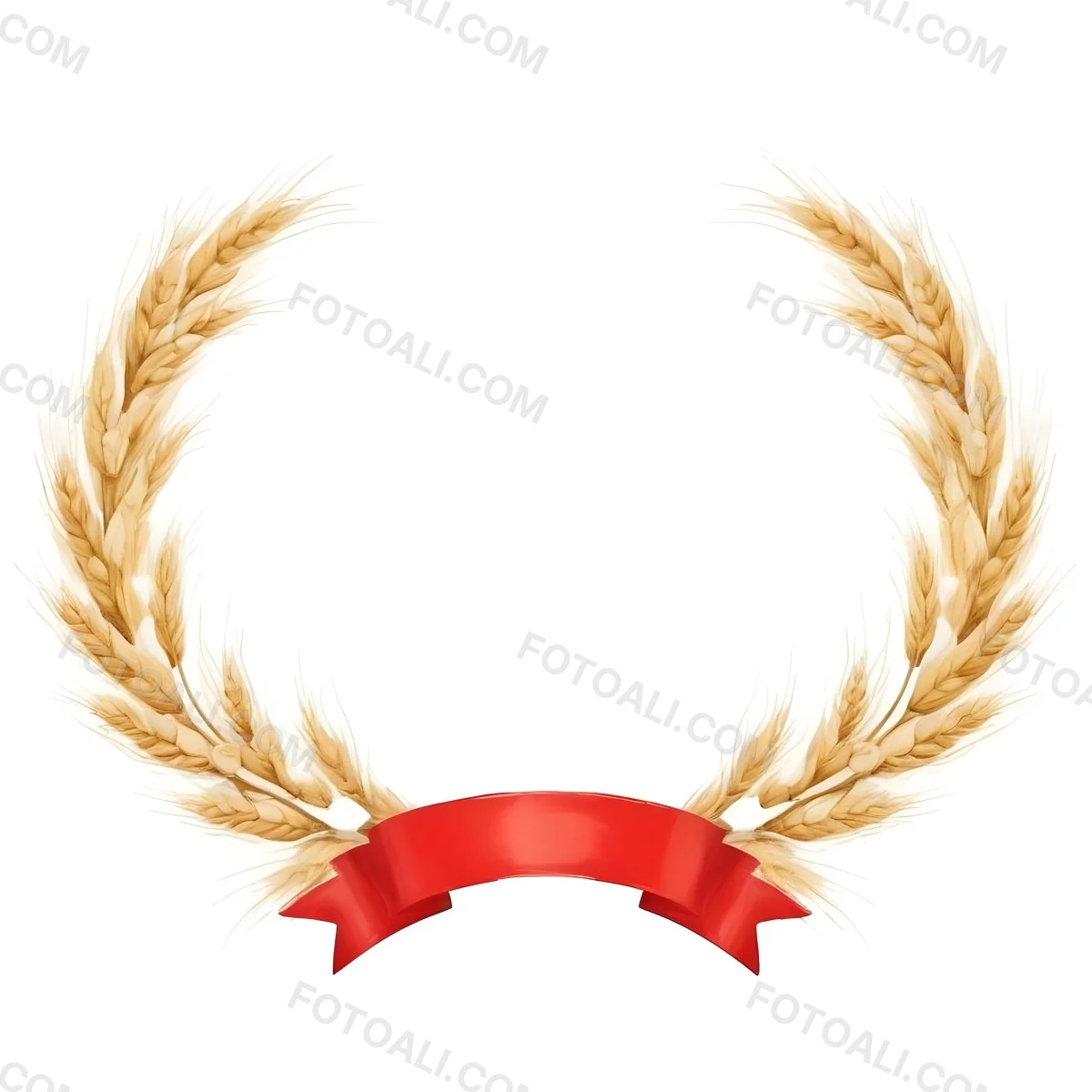 Wheat Wreath With A White Ribbon At The Bottom White Ears Arranged In A Circular Shape Isolated On A White Background 16 E71d