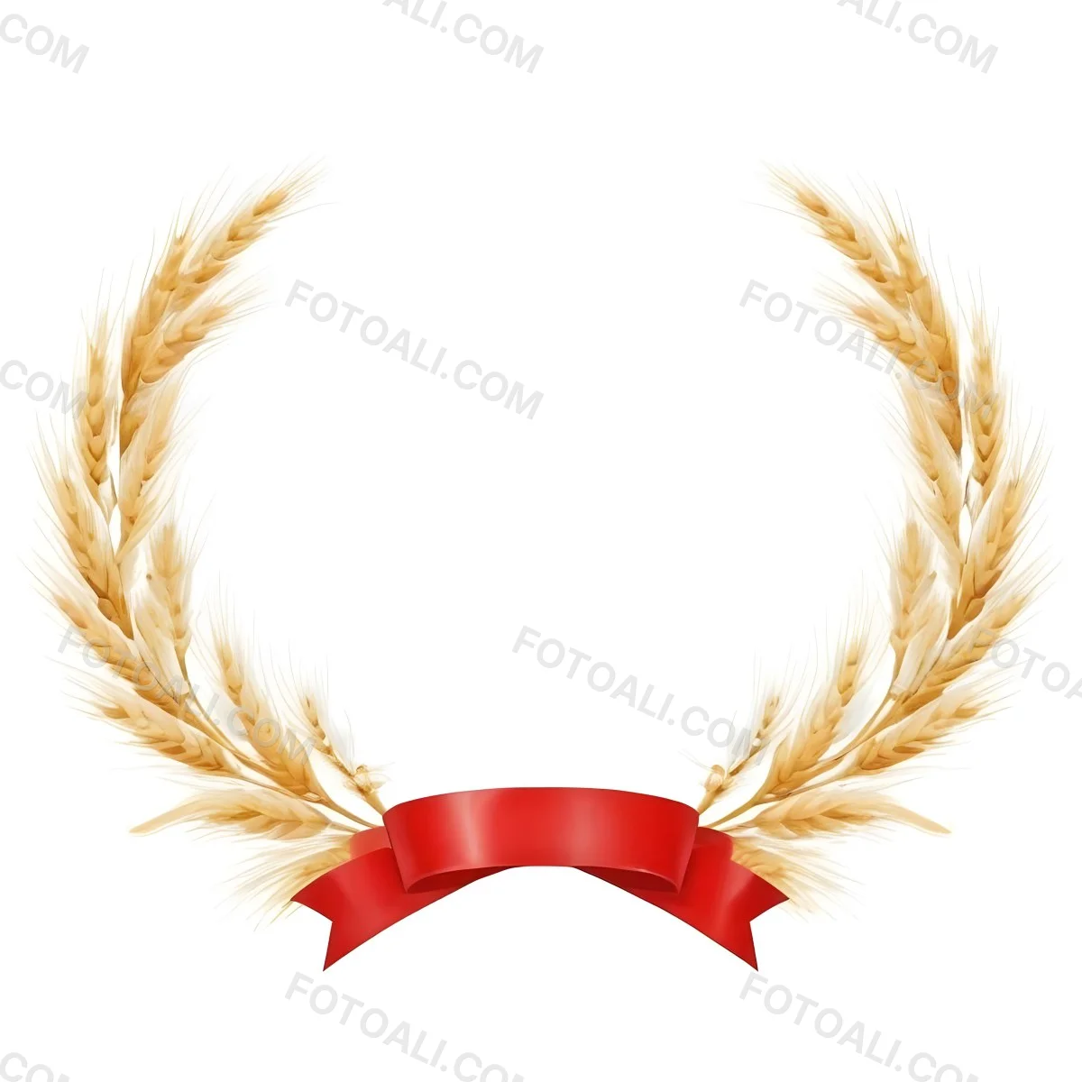 Wheat Wreath With A White Ribbon At The Bottom White Ears Arranged In A Circular Shape Isolated On A White Background 2 A449
