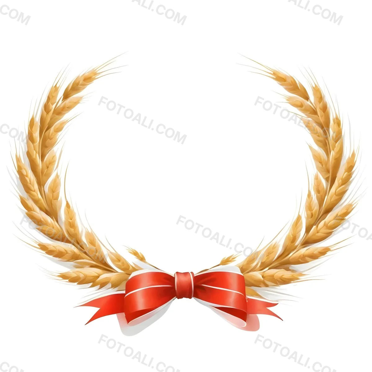 Wheat Wreath With A White Ribbon At The Bottom White Ears Arranged In A Circular Shape Isolated On A White Background 27 2e48