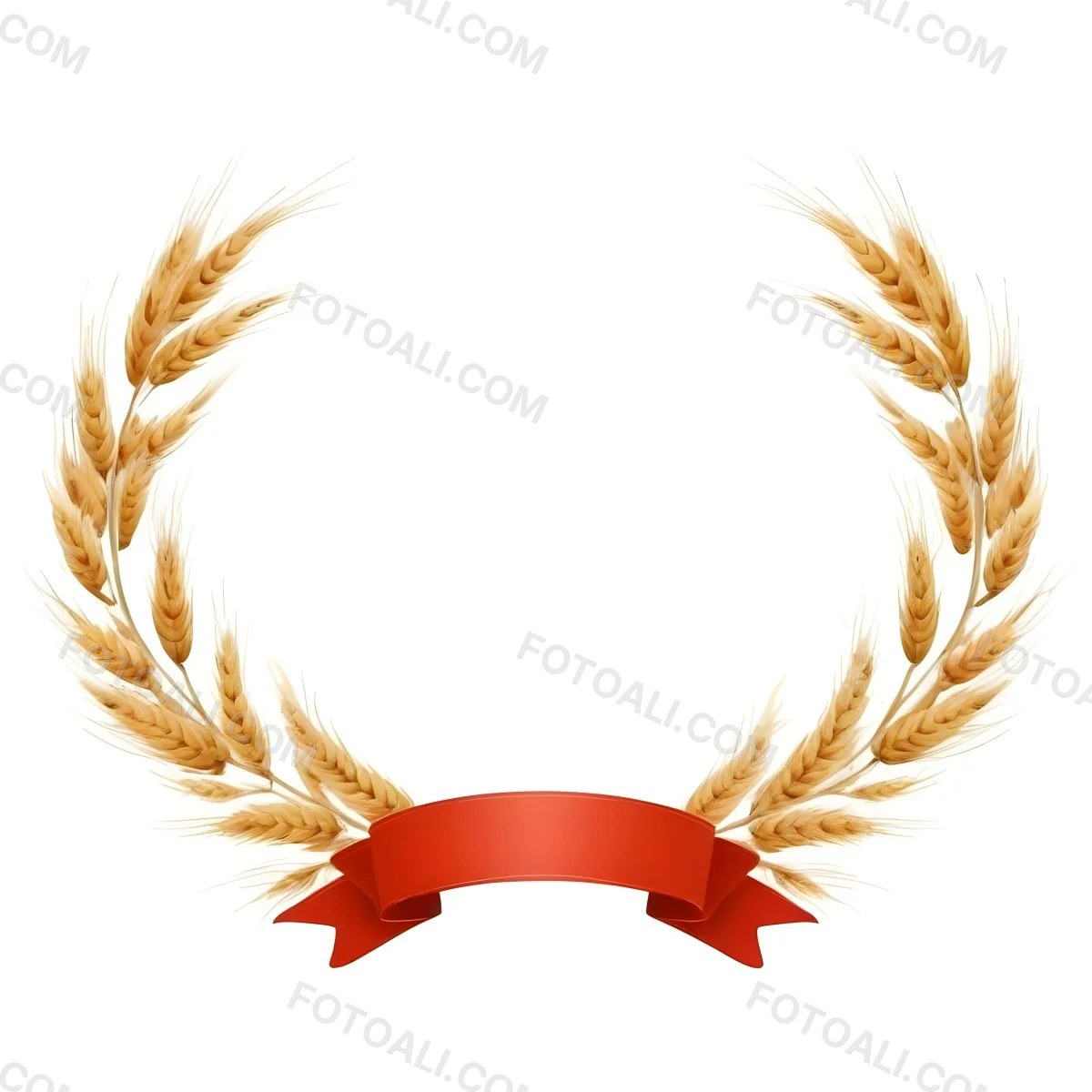 Wheat Wreath With A White Ribbon At The Bottom White Ears Arranged In A Circular Shape Isolated On A White Background 36 D883