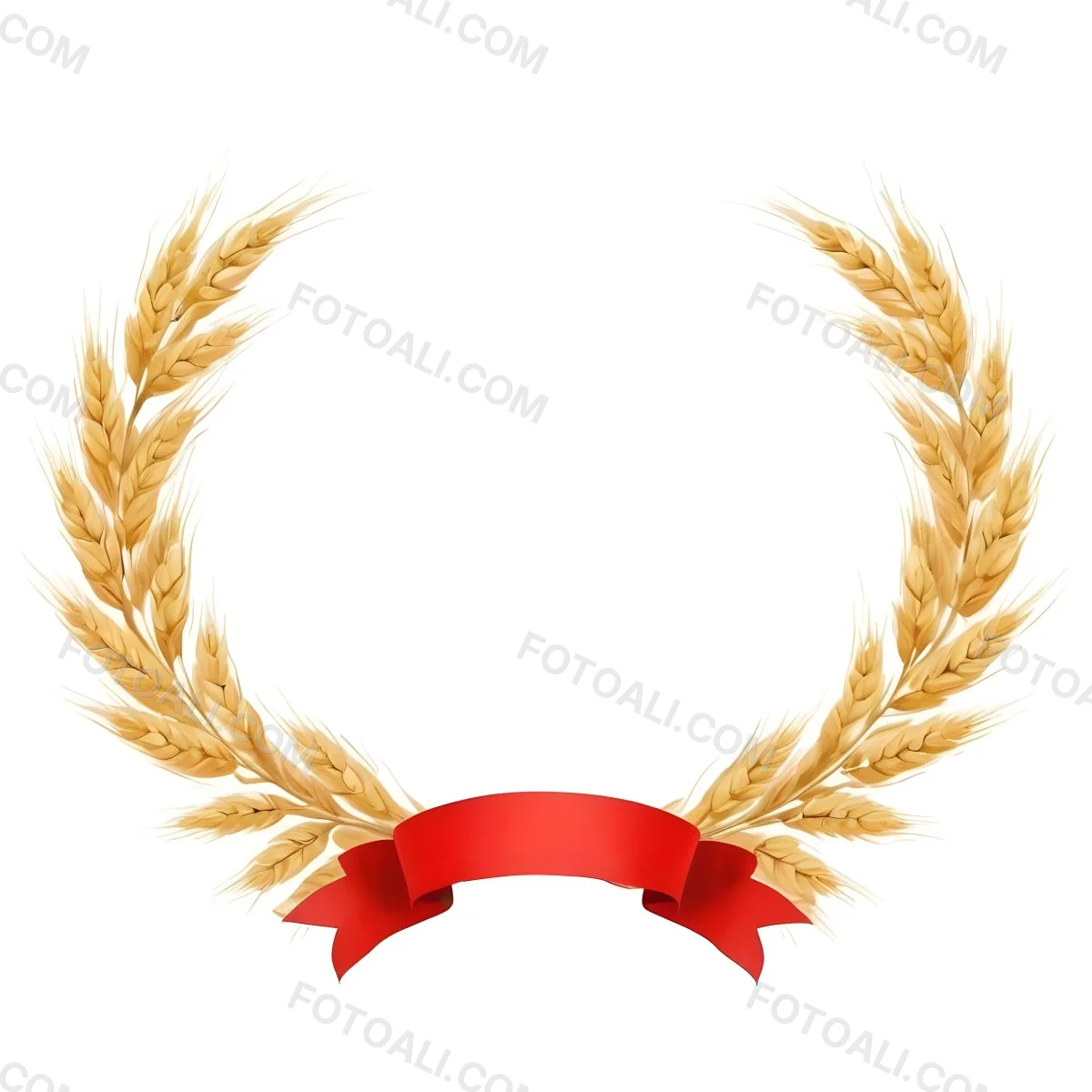 Wheat Wreath With A White Ribbon At The Bottom White Ears Arranged In A Circular Shape Isolated On A White Background 39 Bb6e