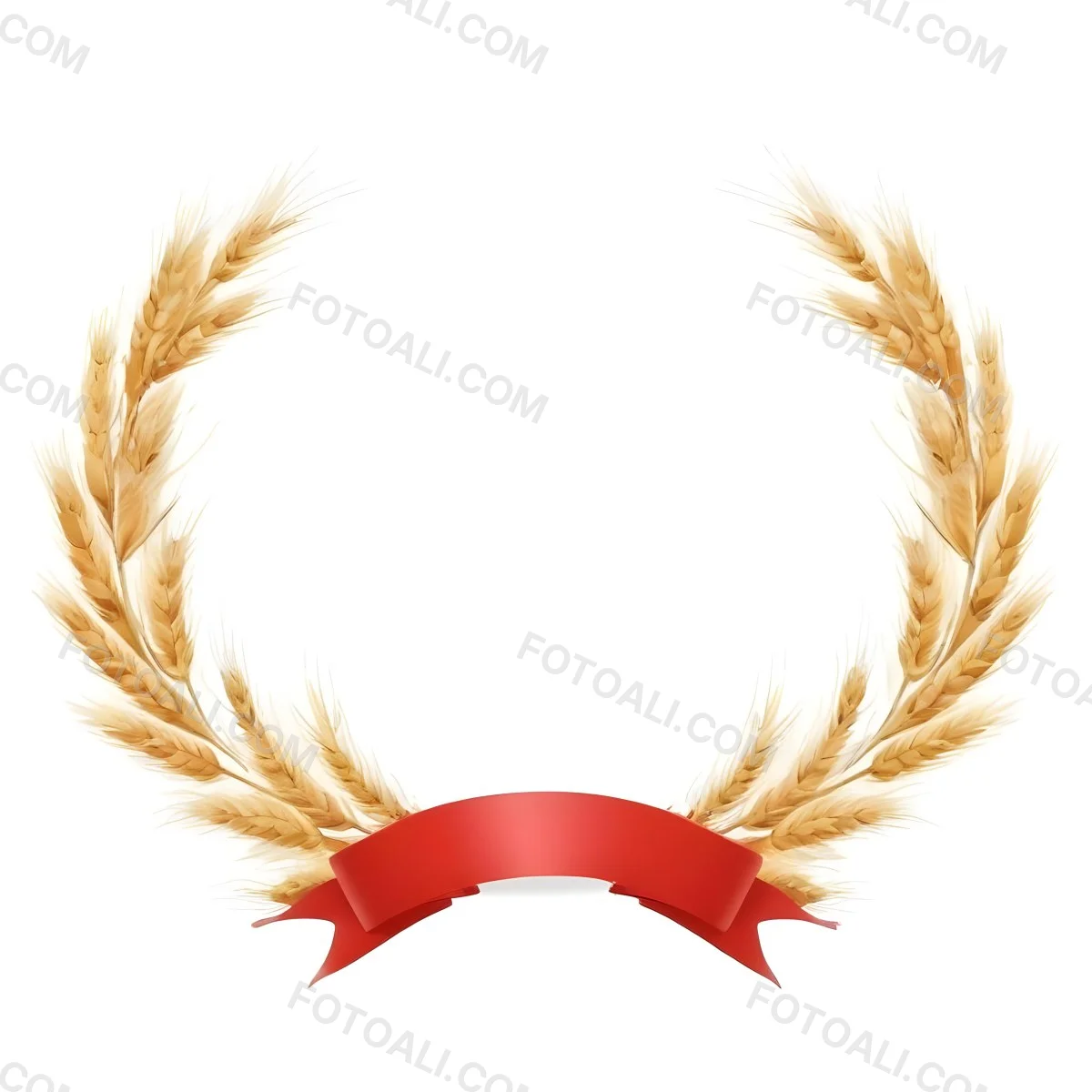 Wheat Wreath With A White Ribbon At The Bottom White Ears Arranged In A Circular Shape Isolated On A White Background 4 32ec