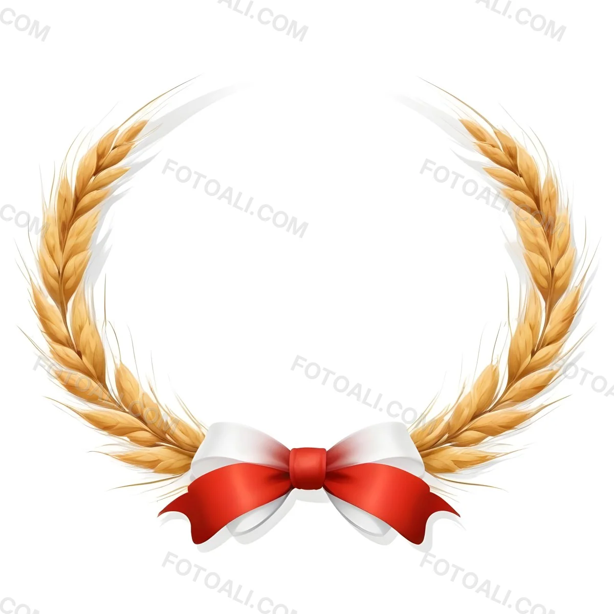Wheat Wreath With A White Ribbon At The Bottom White Ears Arranged In A Circular Shape Isolated On A White Background 40 1eb7