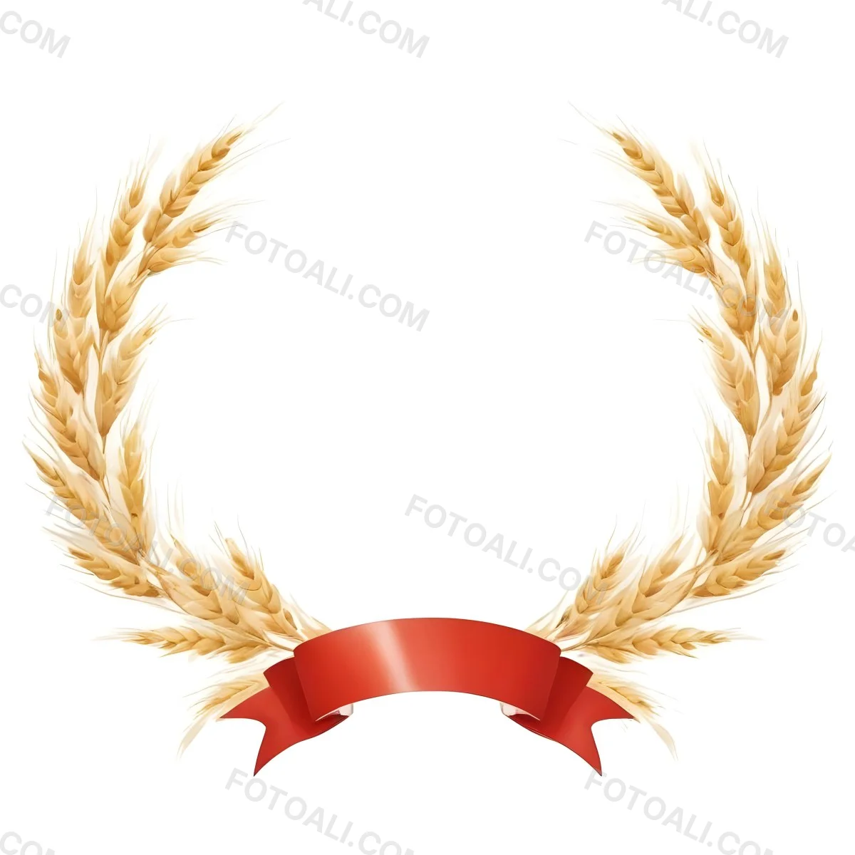 Wheat Wreath With A White Ribbon At The Bottom White Ears Arranged In A Circular Shape Isolated On A White Background 43 552f