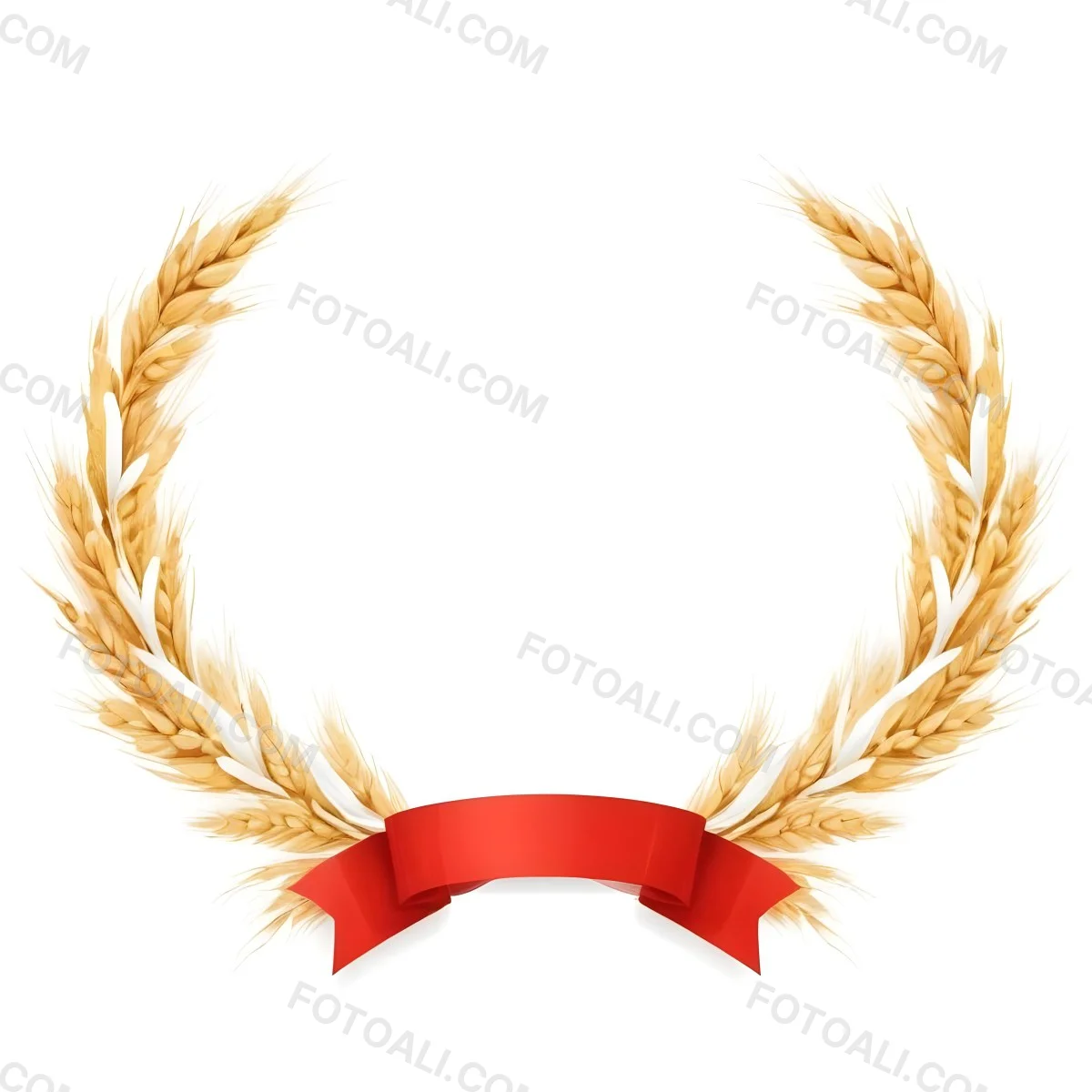 Wheat Wreath With A White Ribbon At The Bottom White Ears Arranged In A Circular Shape Isolated On A White Background 5 Aa2c