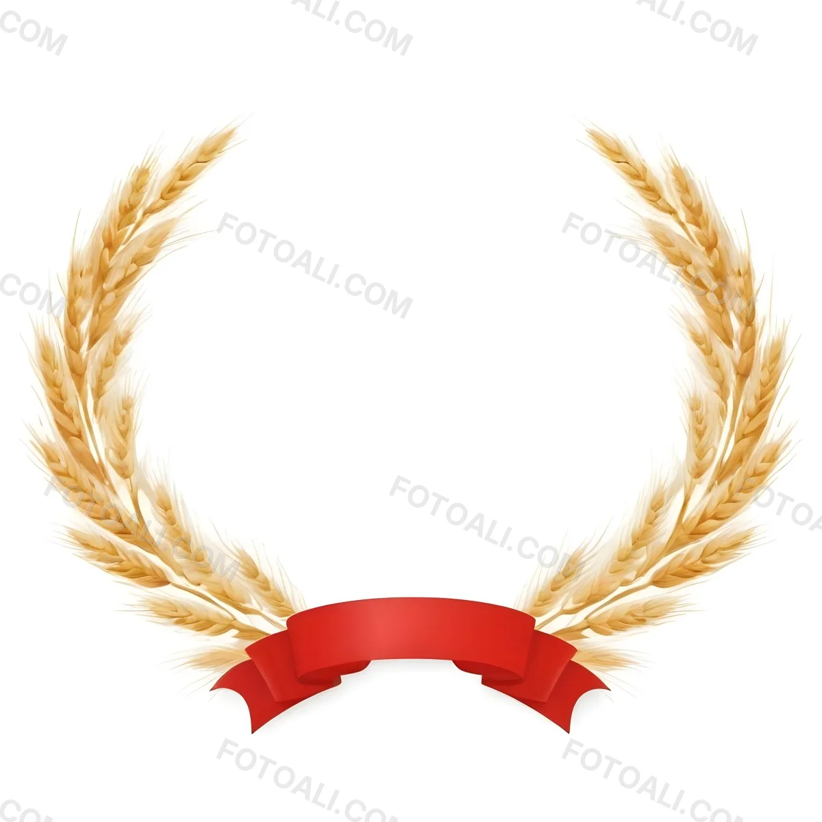 Wheat Wreath With A White Ribbon At The Bottom White Ears Arranged In A Circular Shape Isolated On A White Background 7 9827