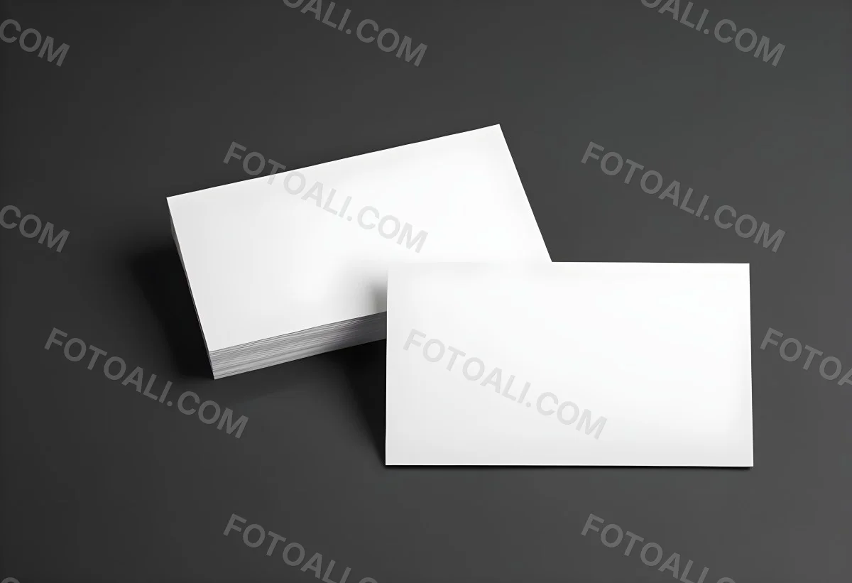 White And Black Business Cards On A Dark Background 12 127b