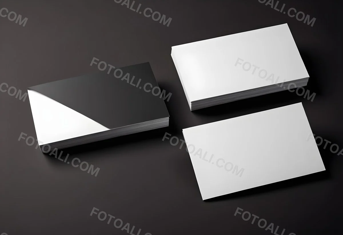 White And Black Business Cards On A Dark Background 2 81e4